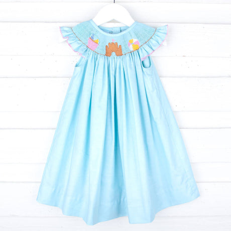 Beach Baby Mint Smocked Angel Sleeve Dress