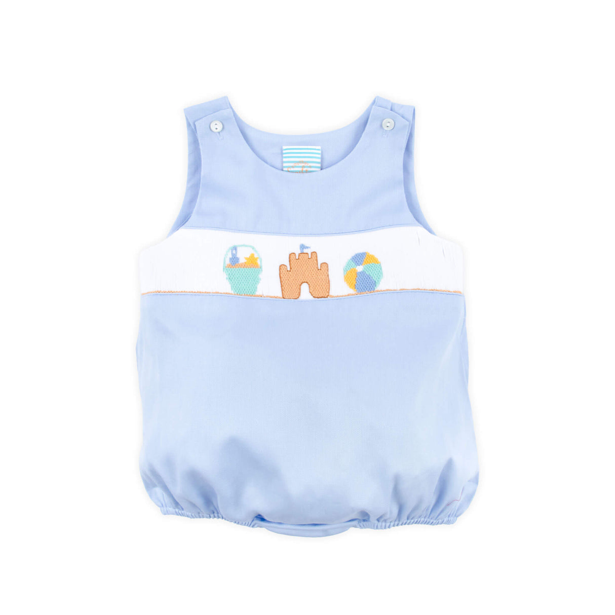 Beach Baby Light Blue Smocked Sun Bubble
