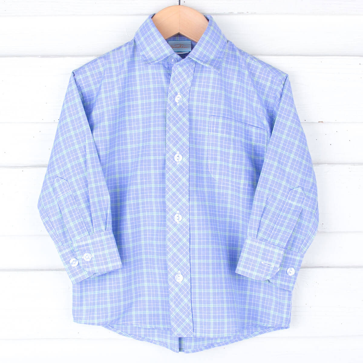 Play Golf Blue Plaid Button Down Shirt
