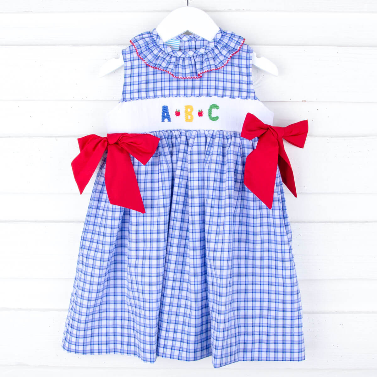 ABC Smocked Blue Plaid Beverly Dress