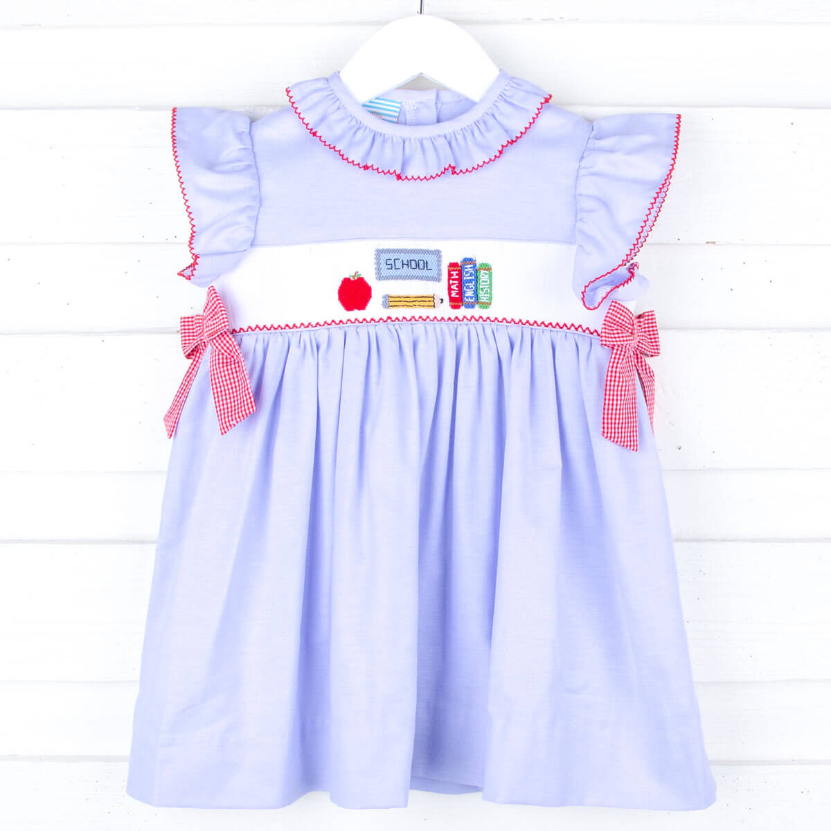 Back To School Smocked Light Blue Beverly Dress