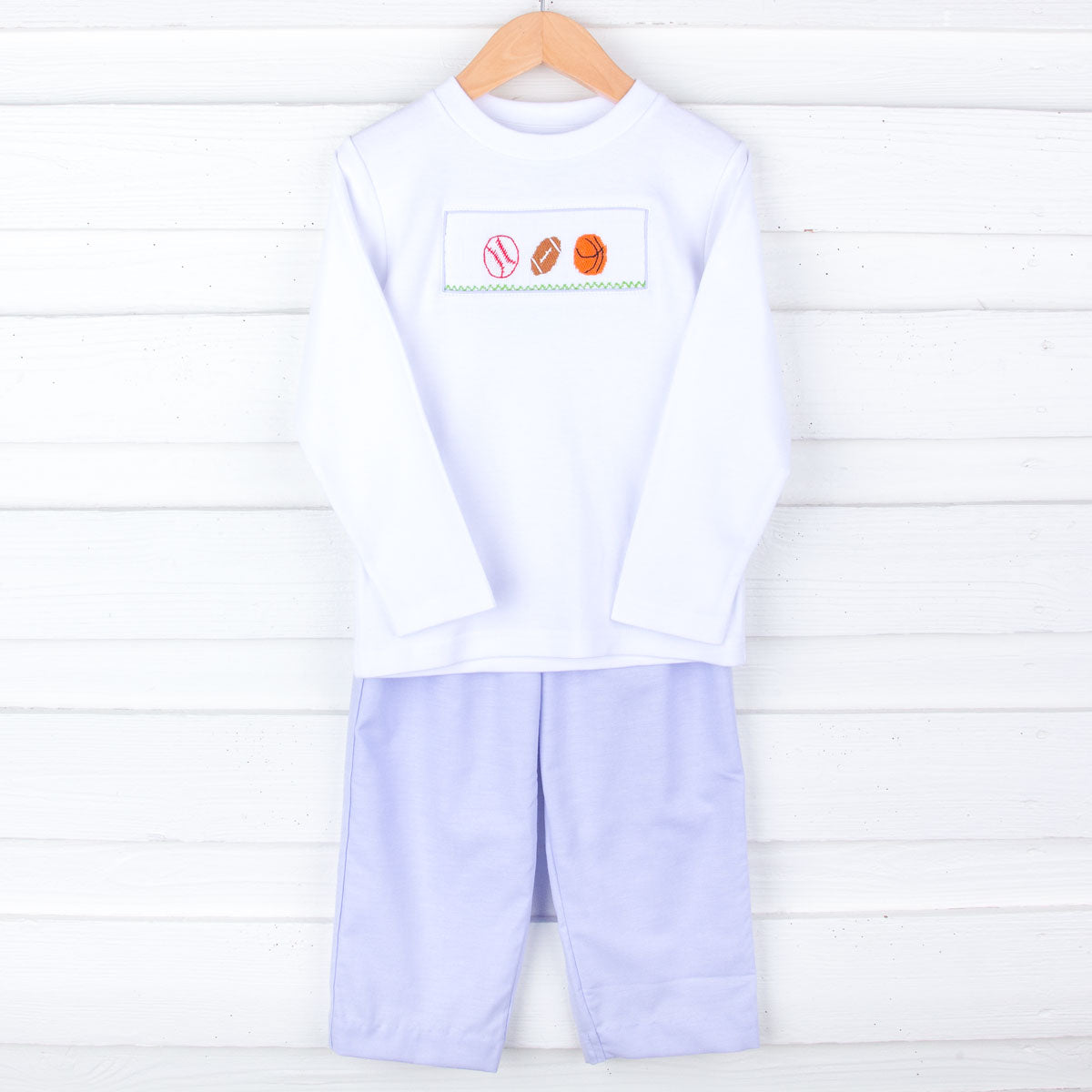 Sports Smocked Light Blue Pant Set