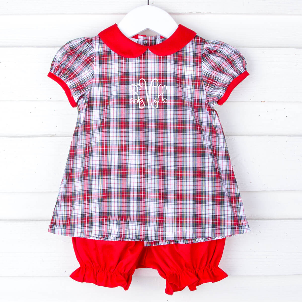 Cream Plaid Sally Bloomer Set
