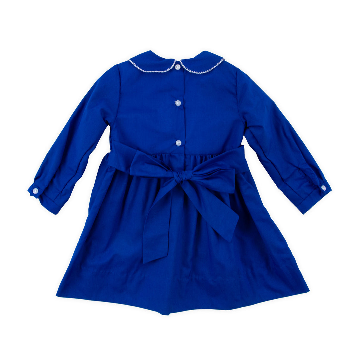 Nativity Smocked Royal Blue Long Sleeve Dress