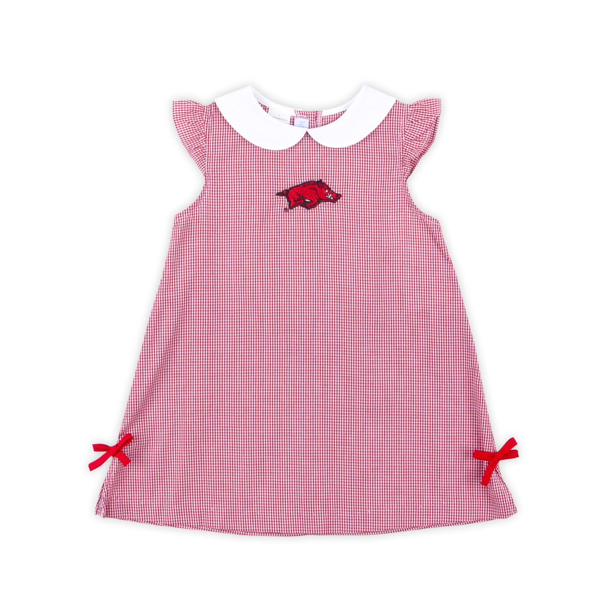 Arkansas Embroidered Red Gingham Dress