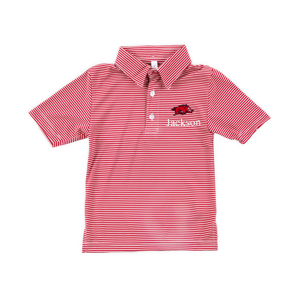 Arkansas Embroidered Red Performance Polo