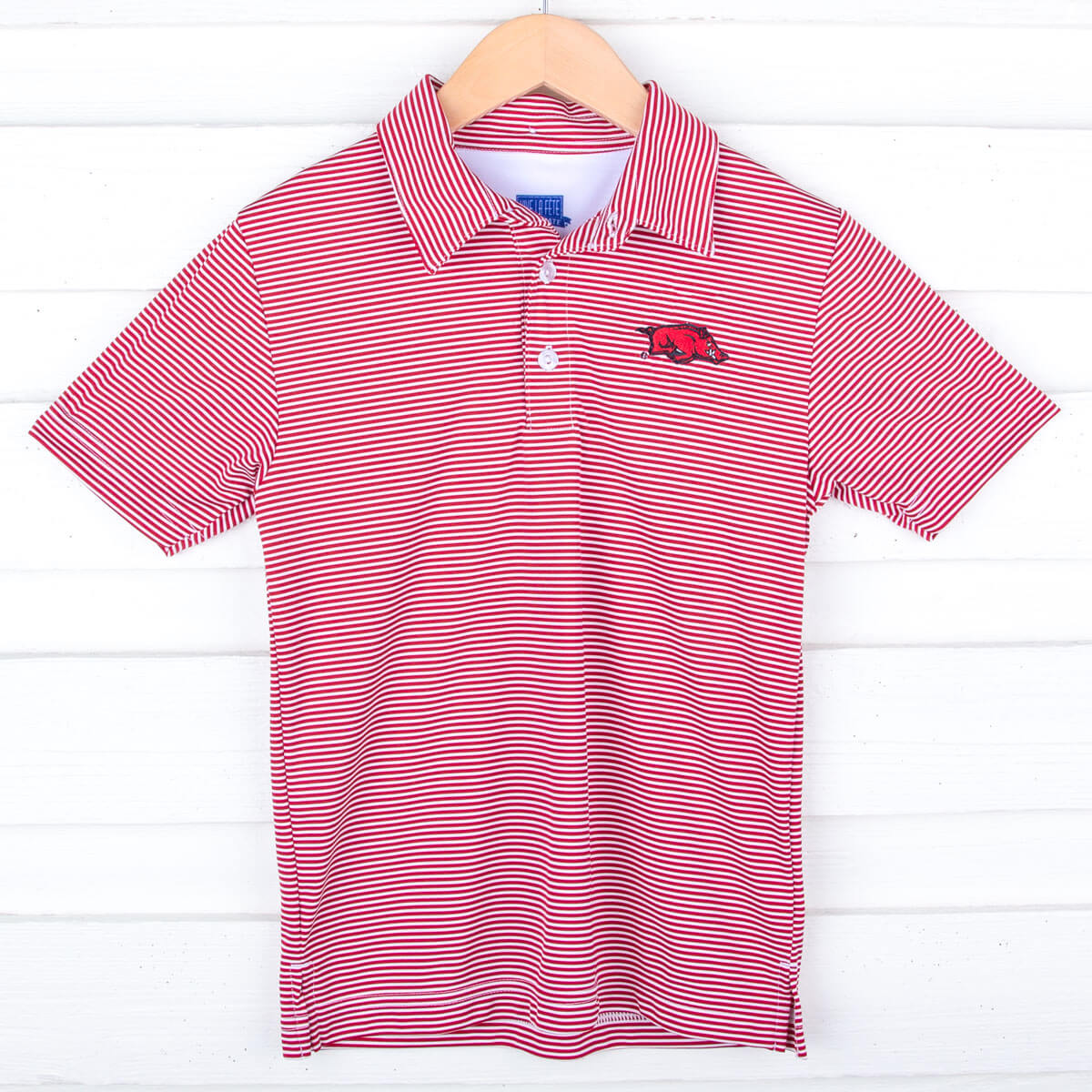 Arkansas Embroidered Red Performance Polo