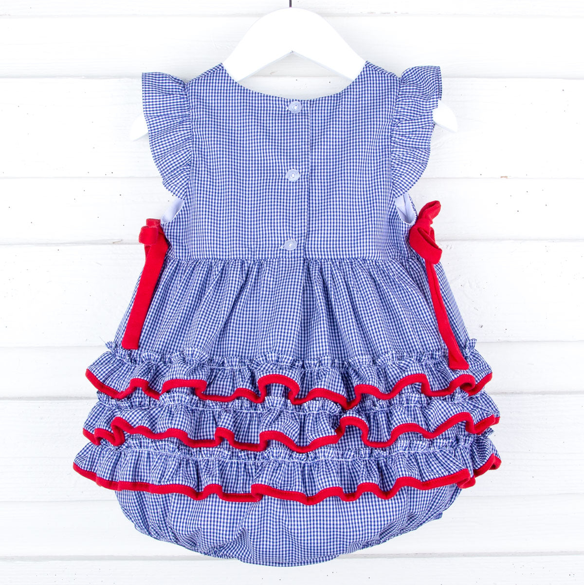 Ole Miss Embroidered Navy Ruffle Bubble