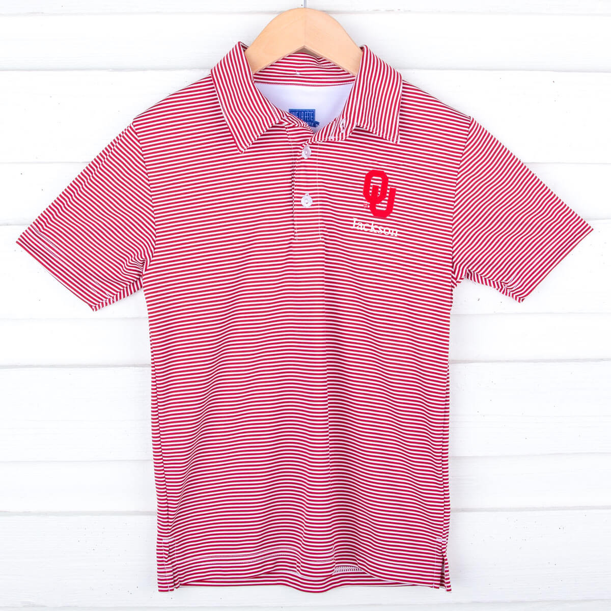 Oklahoma Embroidered Red Performance Polo