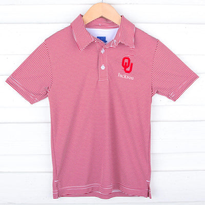 Oklahoma Embroidered Red Performance Polo