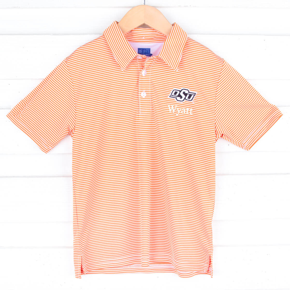 Oklahoma State Embroidered Orange Performance Polo