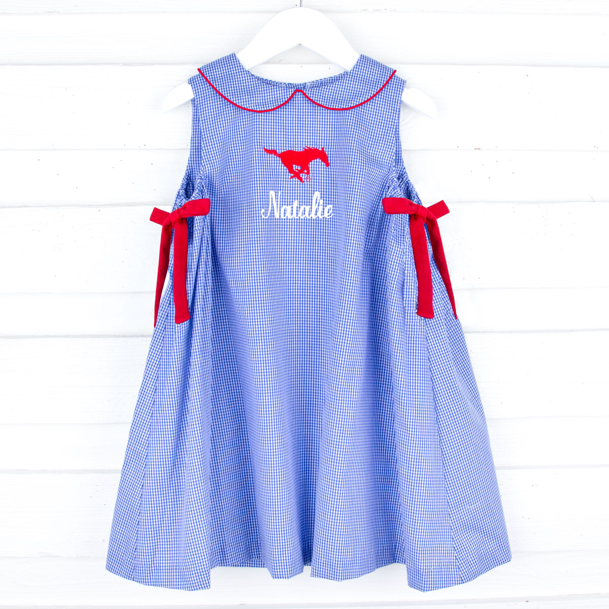 SMU Embroidered Royal Blue Dress
