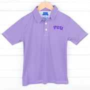 TCU Embroidered Purple Performance Polo