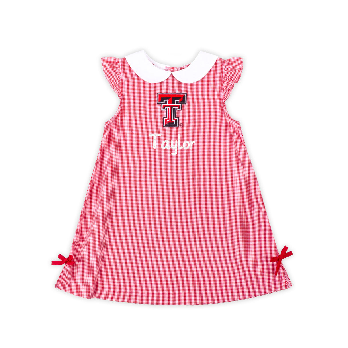 Texas Tech Embroidered Red Gingham Dress