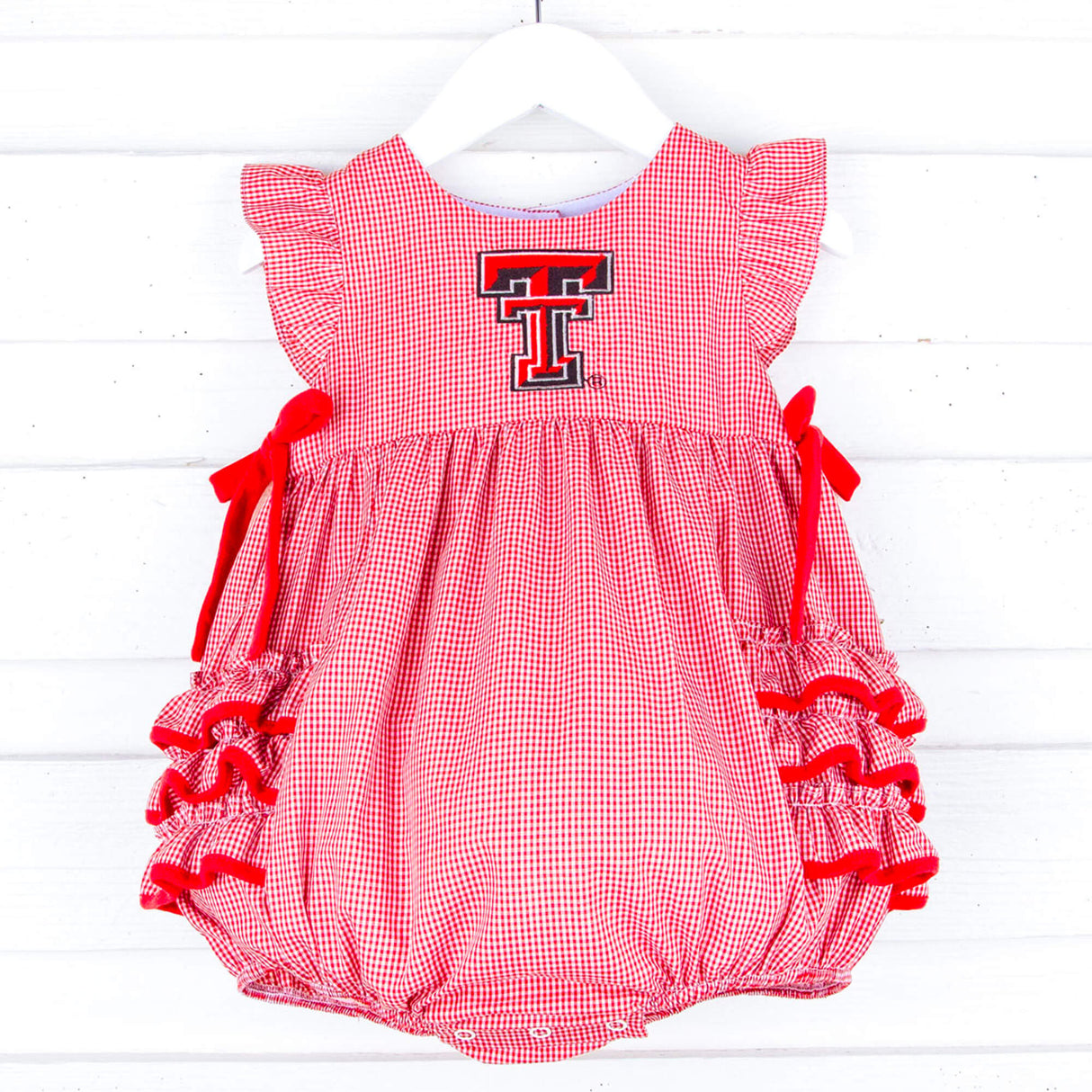 Texas Tech Embroidered Red Ruffle Bubble
