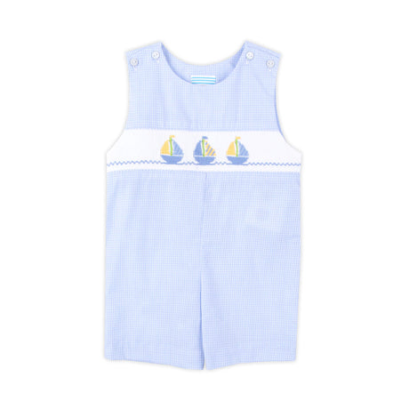 Sailboat Bliss Smocked Blue Gingham Jon Jon