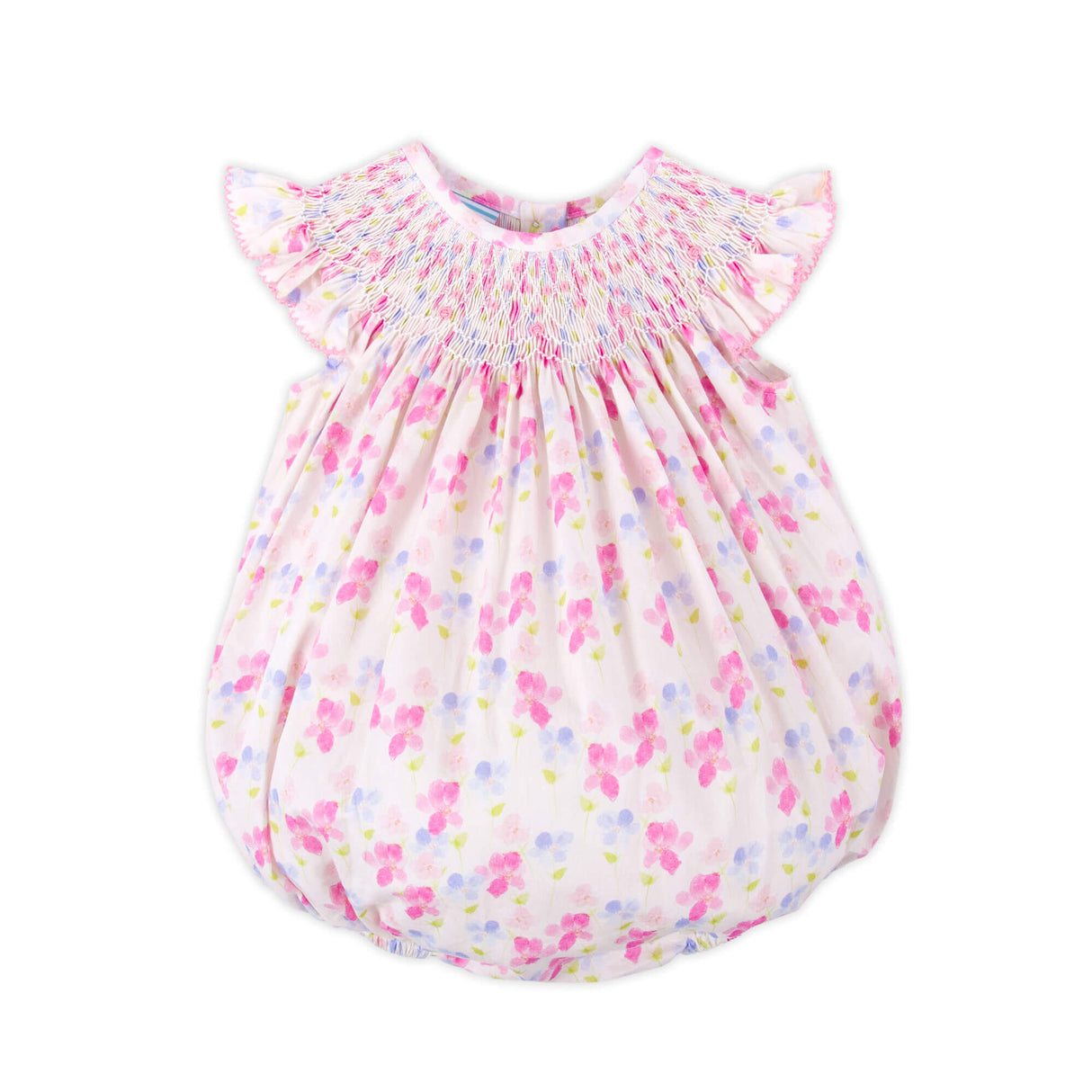 Petal Paradise Smocked Angel Sleeve Bubble