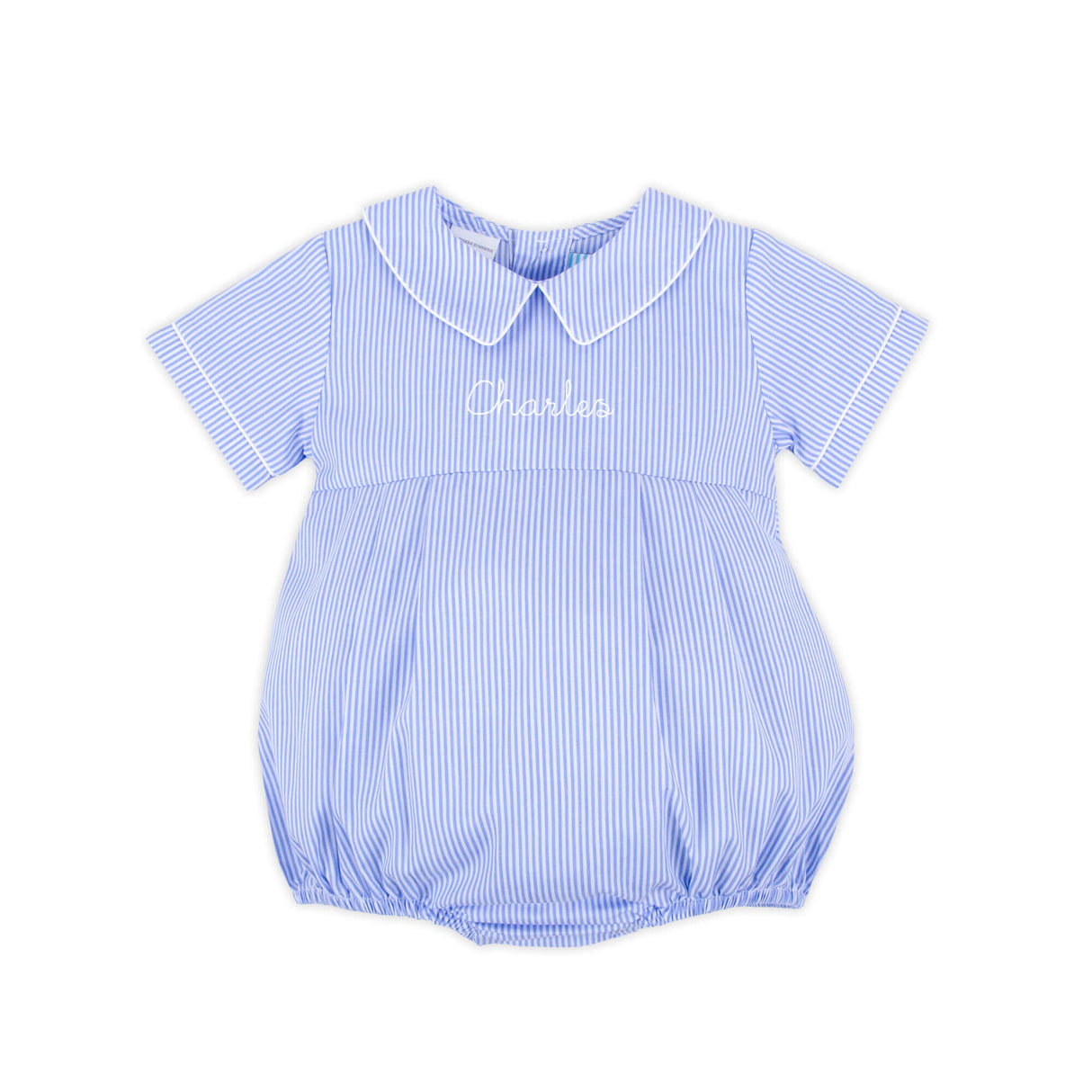 Cute Blue Stripe Collared Bubble