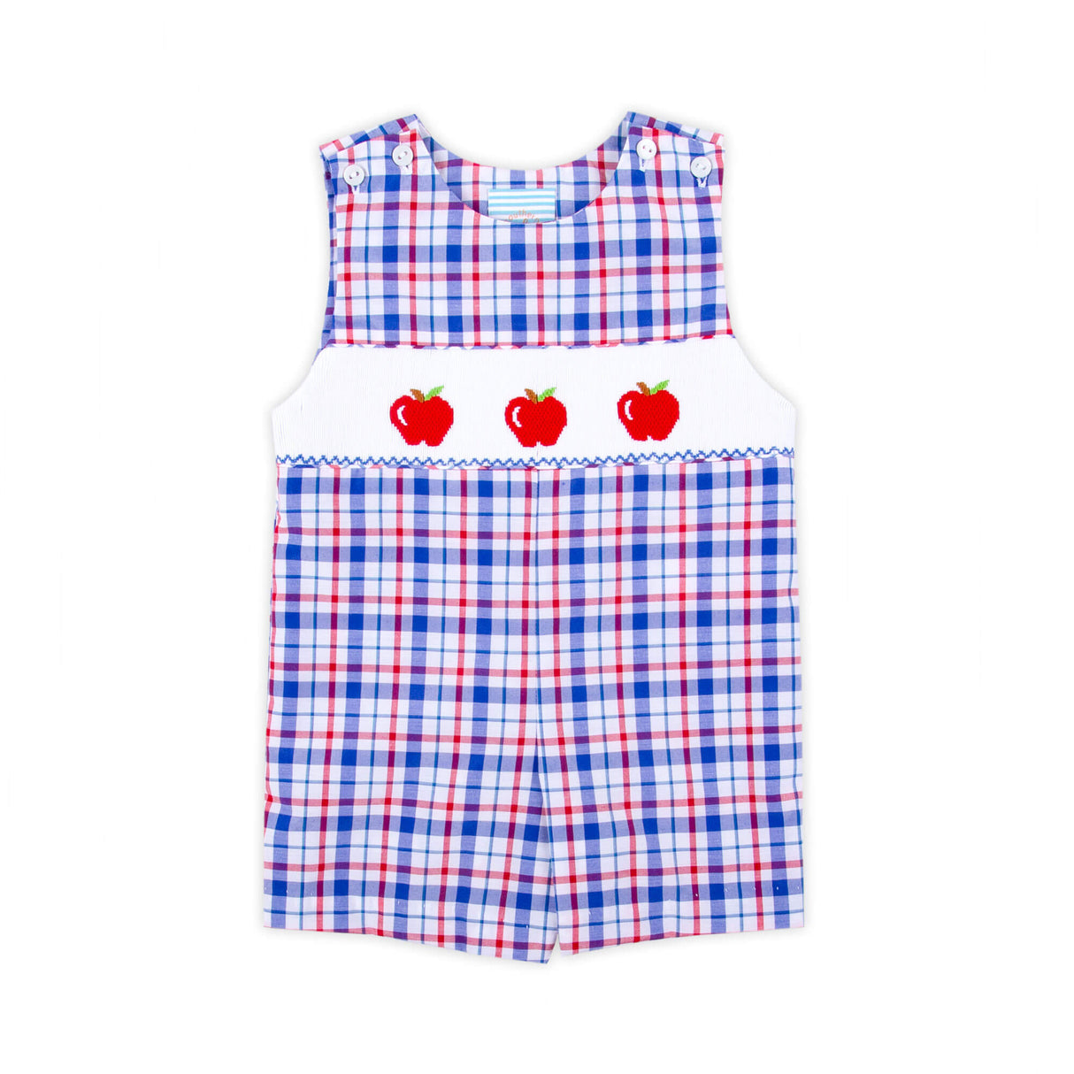 Apple Smocked Plaid Jon Jon