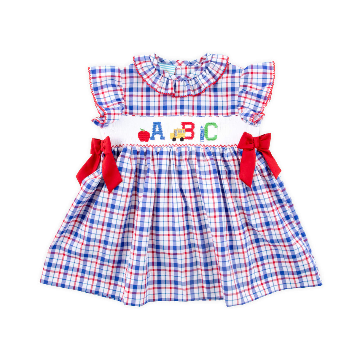 School Days Smocked Navy Plaid Beverly Dress