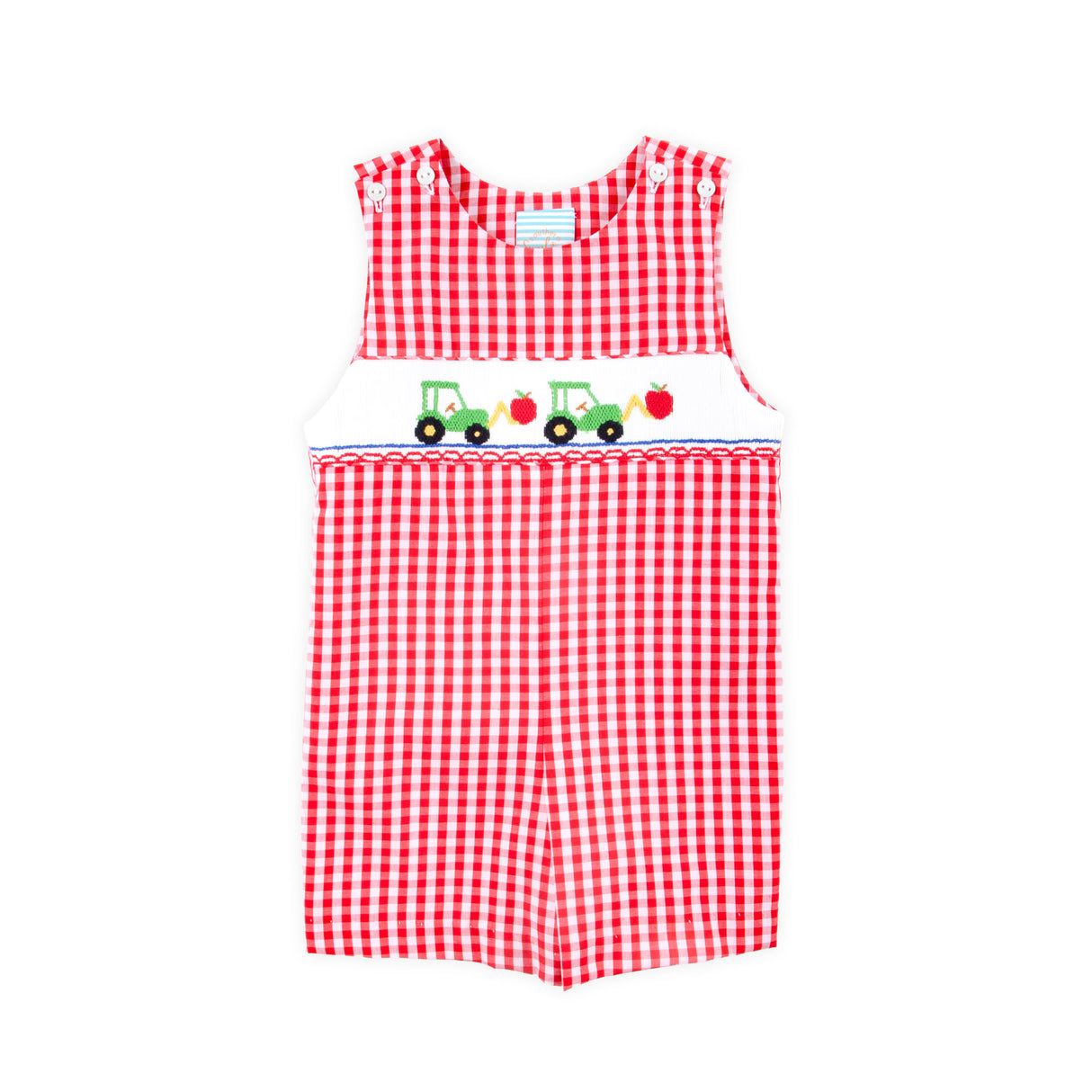 Bright School Year Smocked Red Gingham Jon Jon