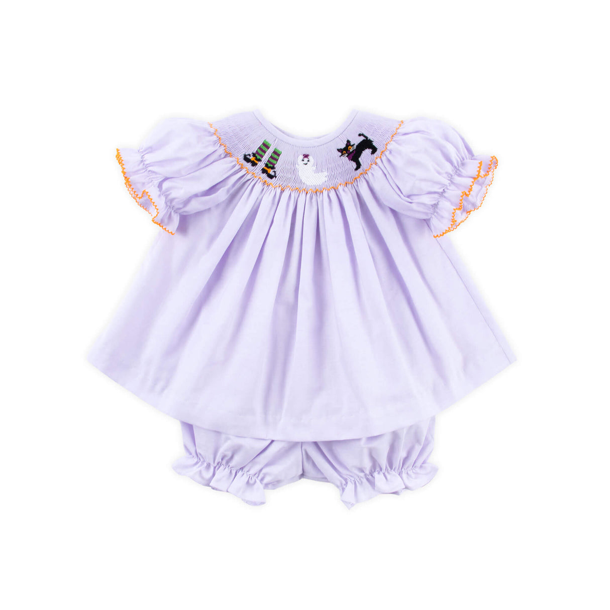 Wicked Smocked Lavender Gingham Bishop Bloomer Set