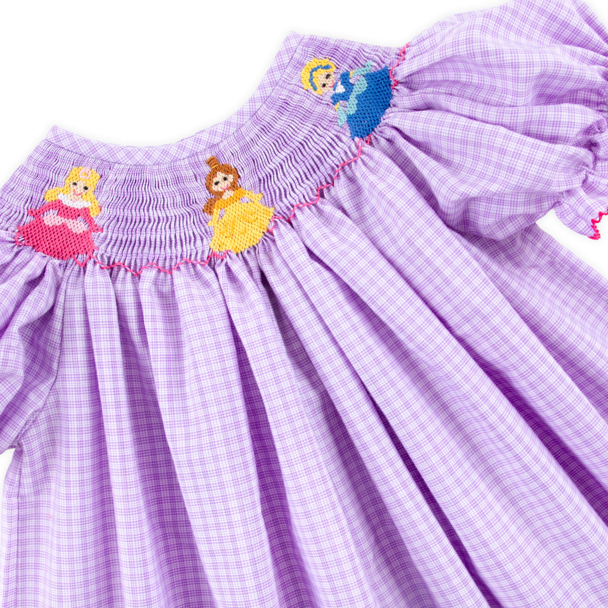 Pretty Princess Smocked Lavender Plaid Bishop Bubble