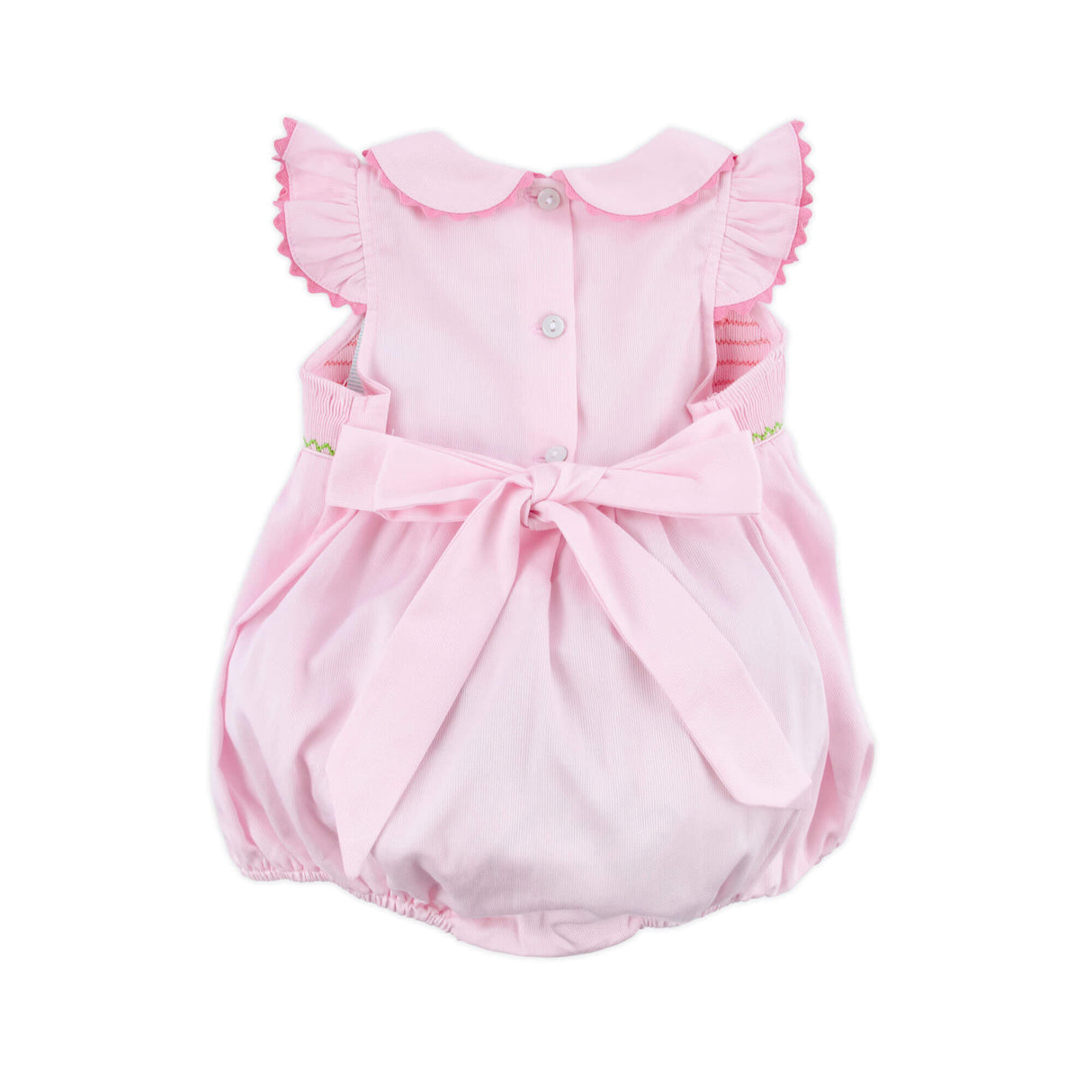 Easter Celebration Pink Pique Smocked Collared Bubble