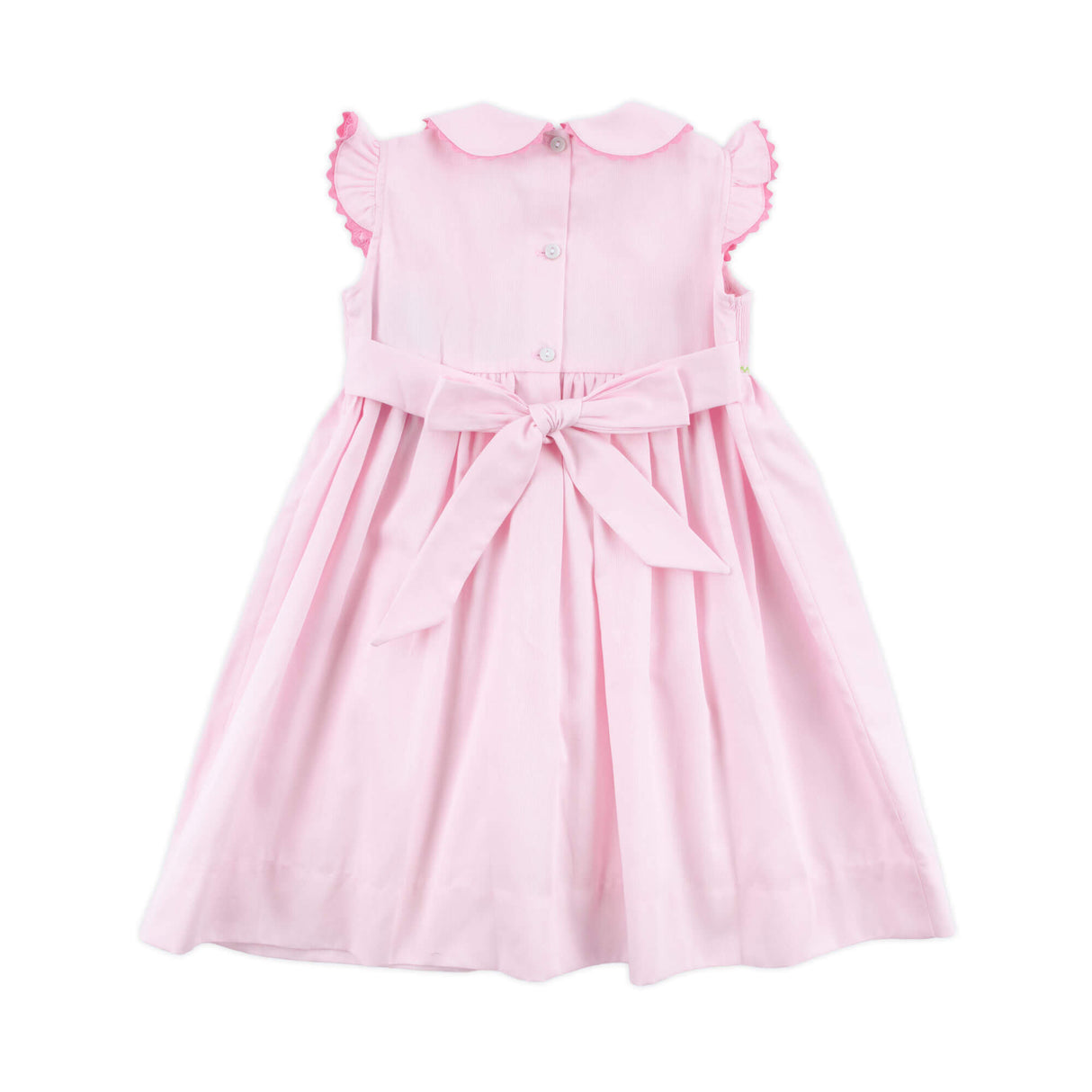 Easter Celebration Pink Pique Smocked Collared Dress