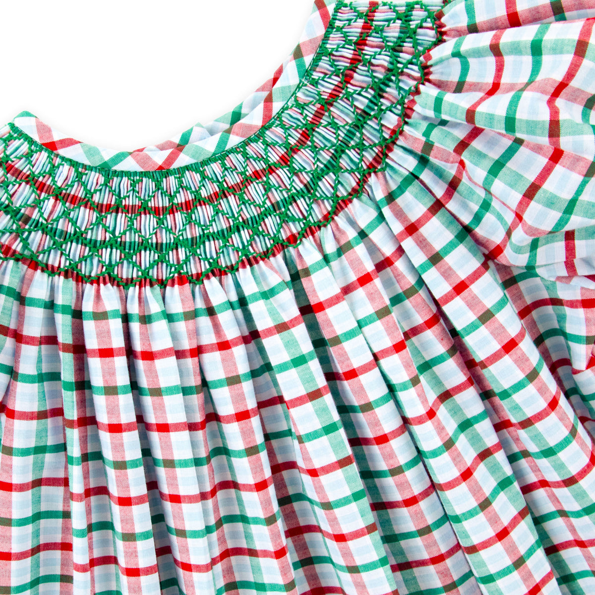 Christmas Eve Plaid Smocked Bishop Bloomer Set