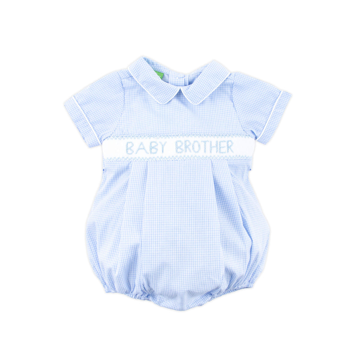 Baby Brother Smocked Light Blue Bubble