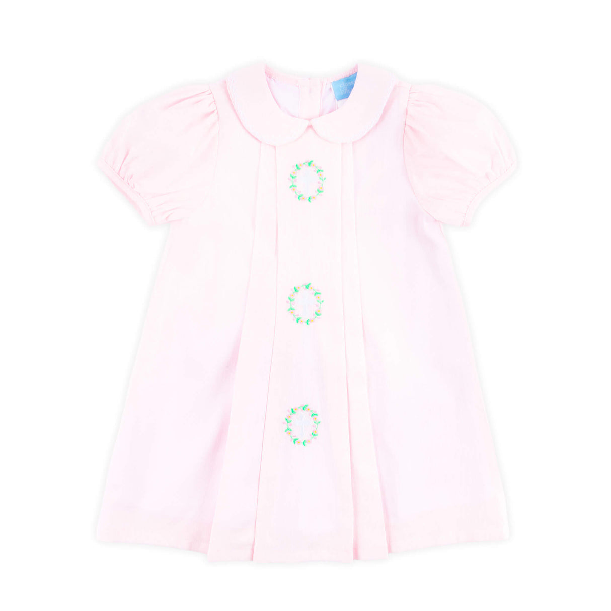 Cross and Wreath Embroidered Pink Sally Dress