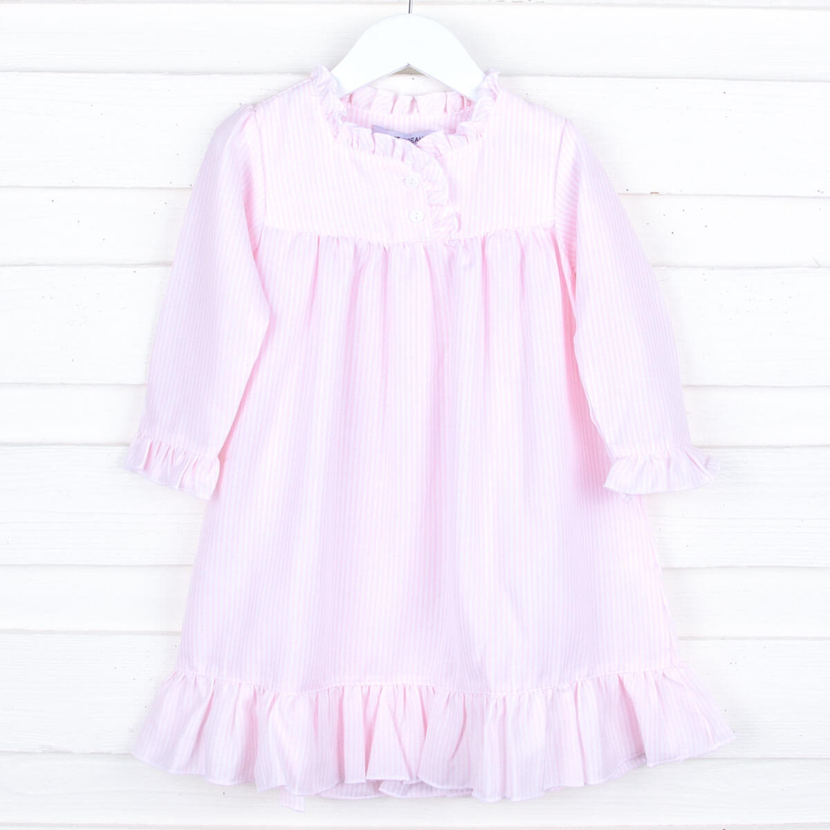 Pink Stripe Long Sleeve Nightgown