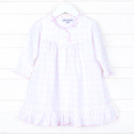 Pink Bow Long Sleeve Nightgown