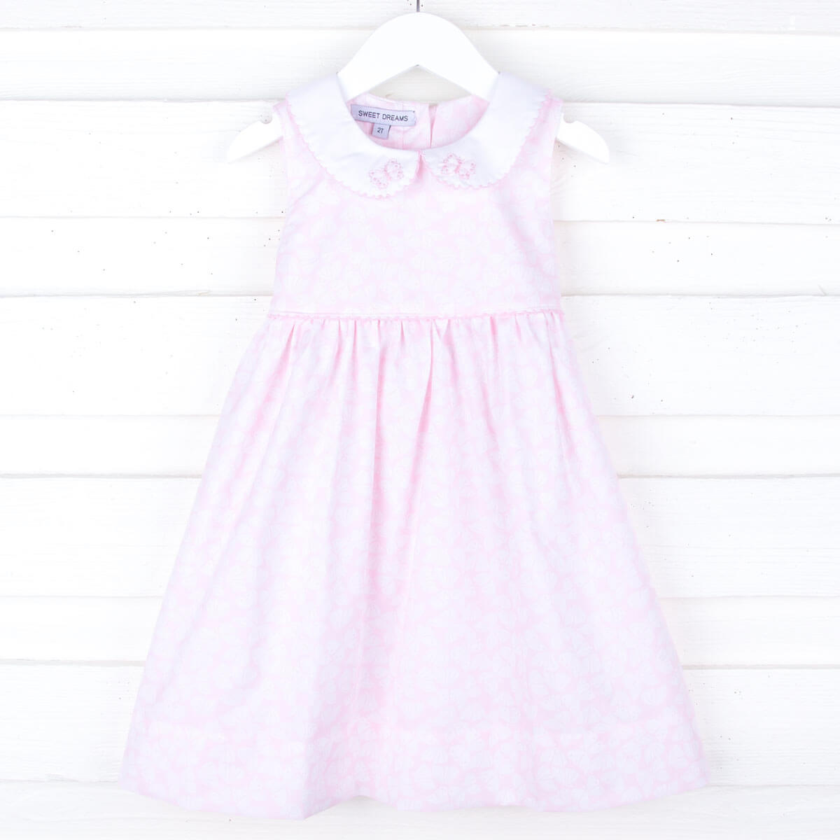 Pink Butterfly Embroidered Dress