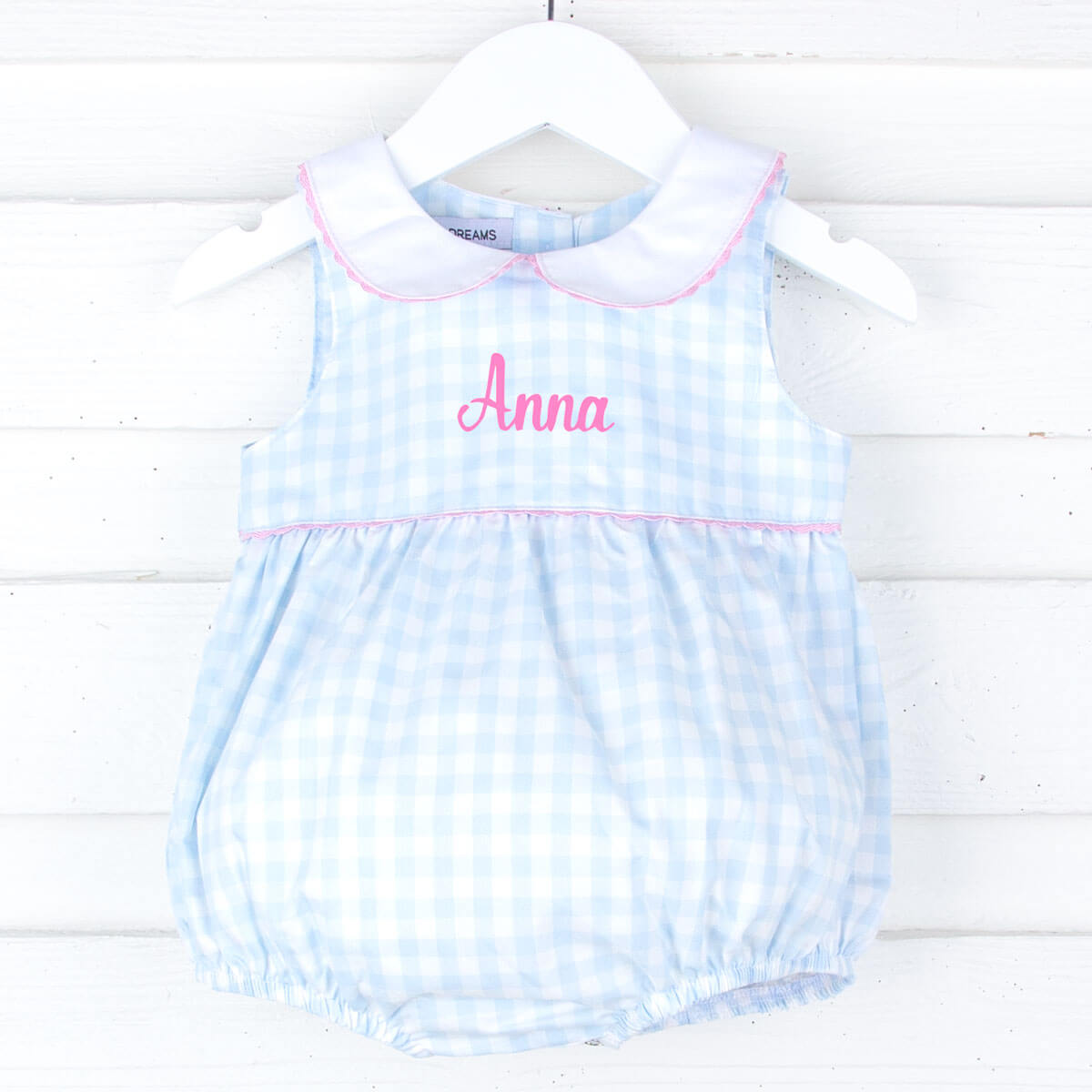 Light Blue Gingham Sleeveless Bubble