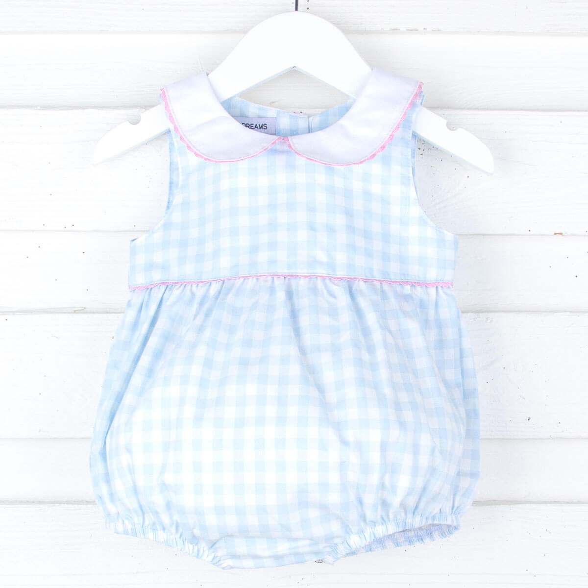 Light Blue Gingham Sleeveless Bubble