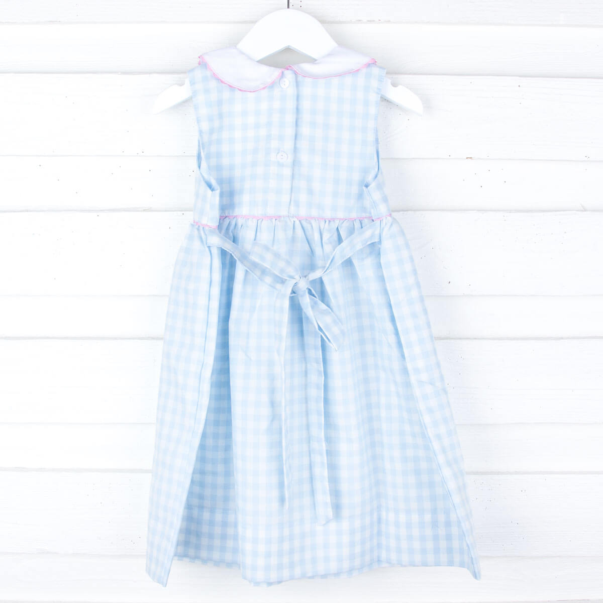 Light Blue Gingham Sleeveless Dress