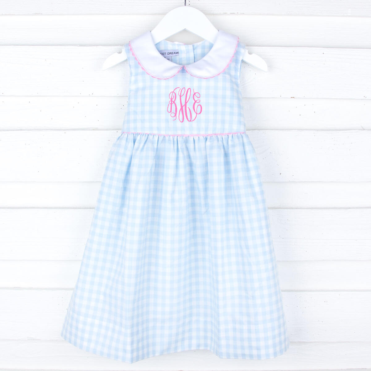 Light Blue Gingham Sleeveless Dress