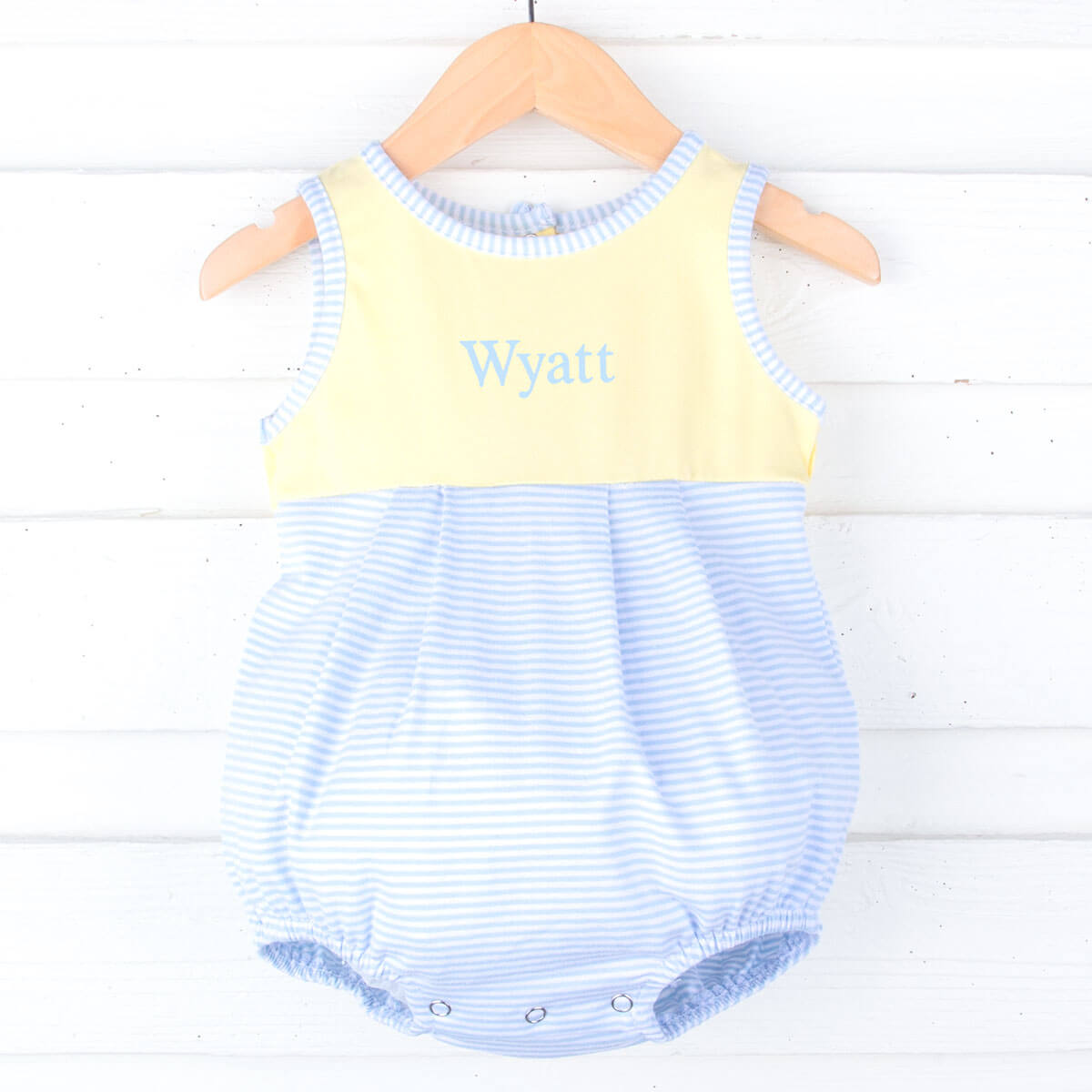 Charlie Light Blue Stripe & Yellow Knit Bubble