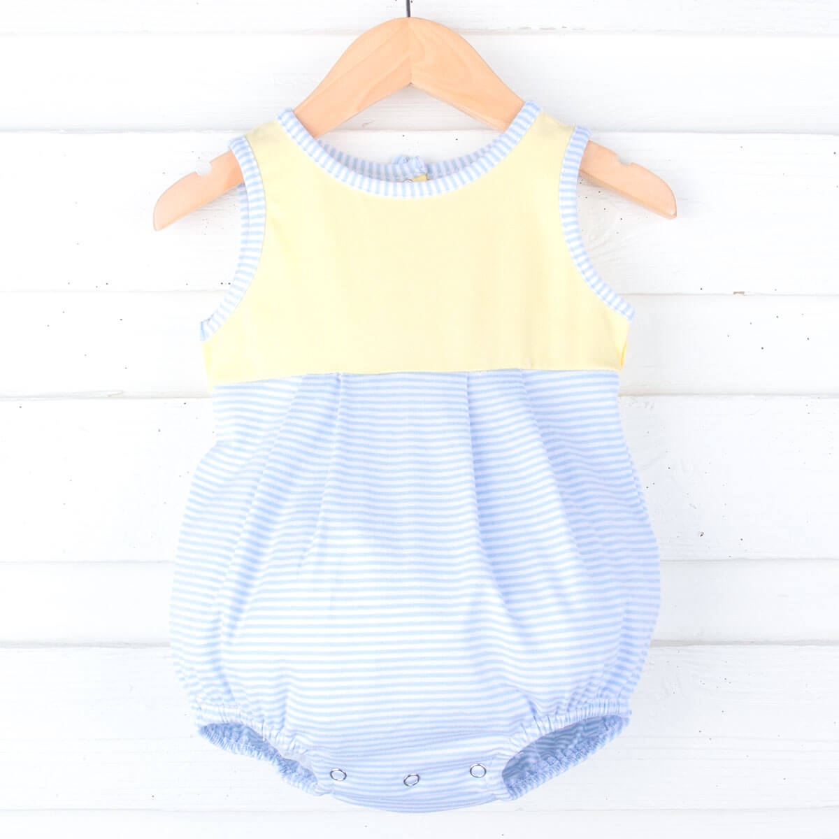 Charlie Light Blue Stripe & Yellow Knit Bubble