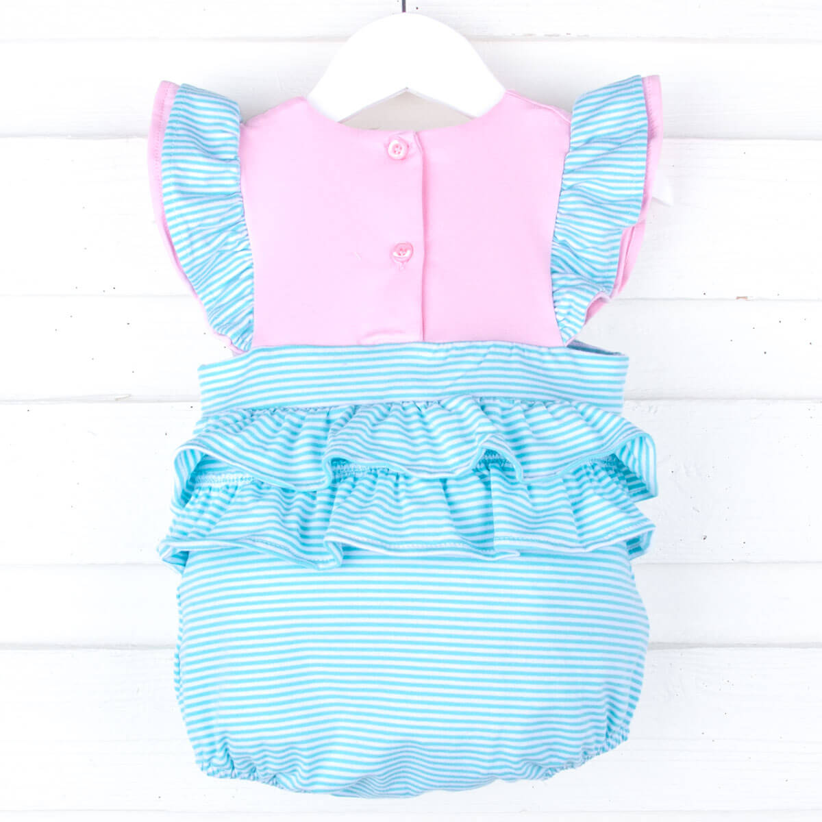 Rosie Mint Stripe & Pink Knit Bubble