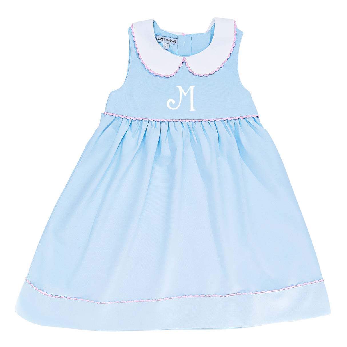 Blue with White Collared Dress