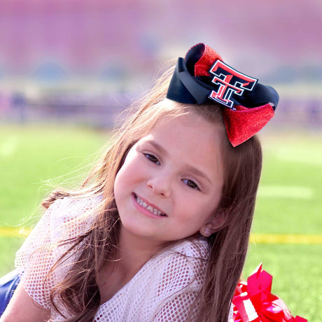 Two-Tone Glitz and Grosgrain Collegiate Bow
