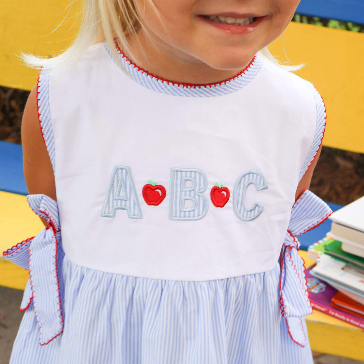 ABC & Apple Light Blue Stripe Avery Dress
