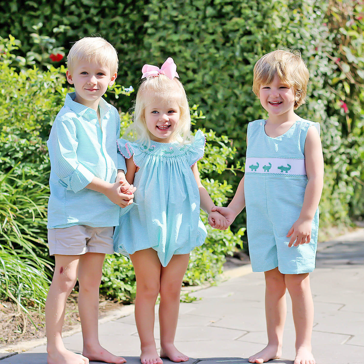 Green Seersucker Stripe Button Down Shirt