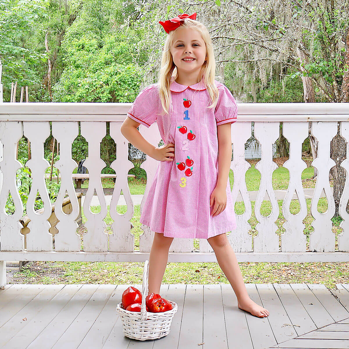 123 Apples Pink Gingham Camila Dress