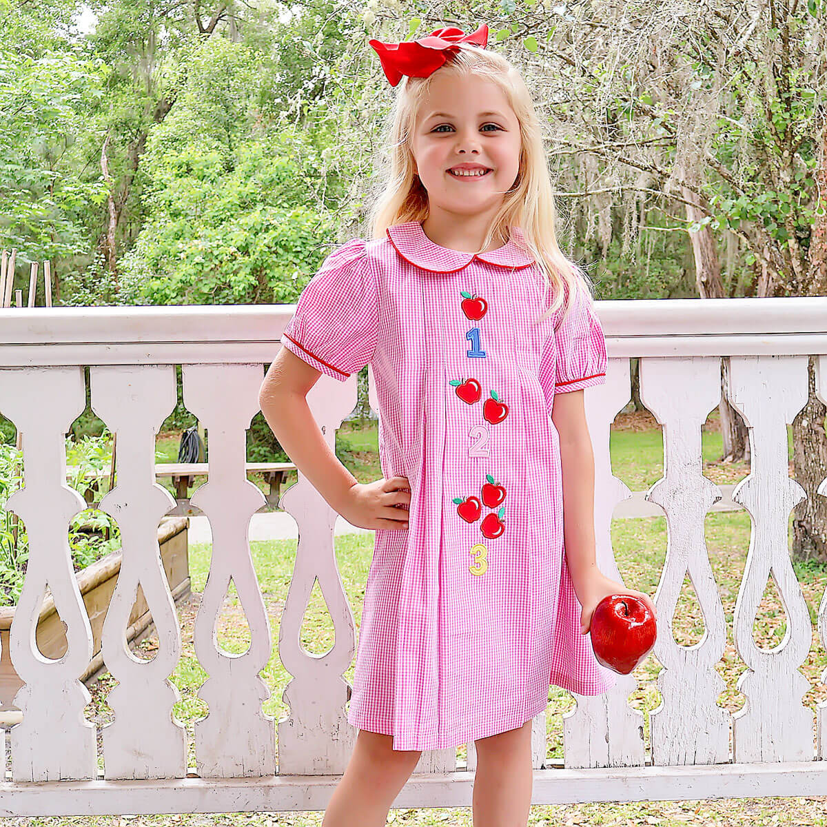 123 Apples Pink Gingham Camila Dress