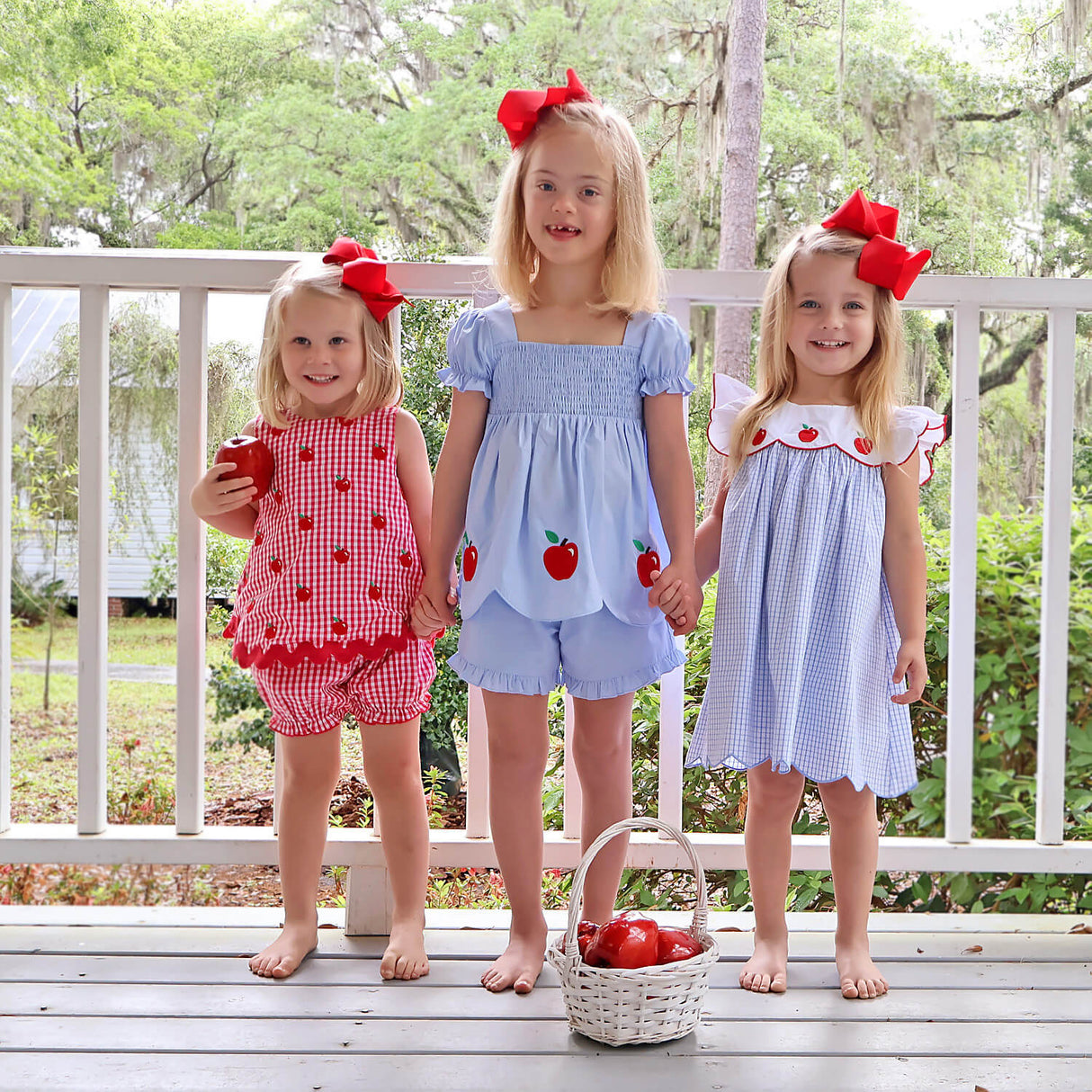 Adorable Apple Light Blue Hannah Short Set