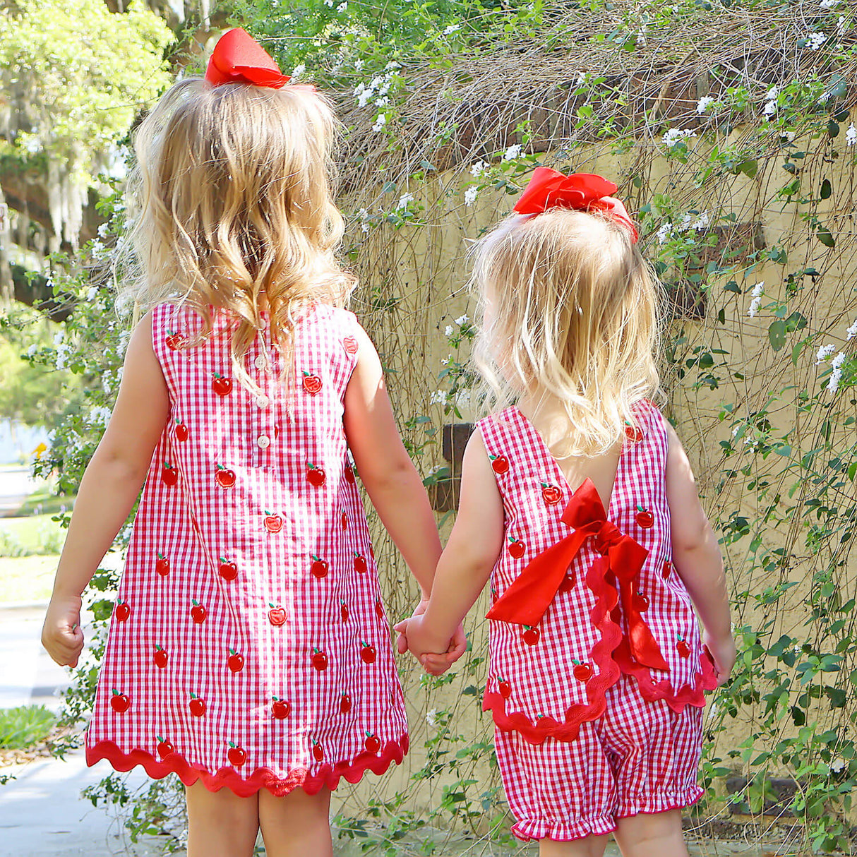 Tiny Apples Red Gingham Sadie Bloomer Set